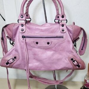 Balenciaga city bag rare pink color 1st edition shoulder strap tote